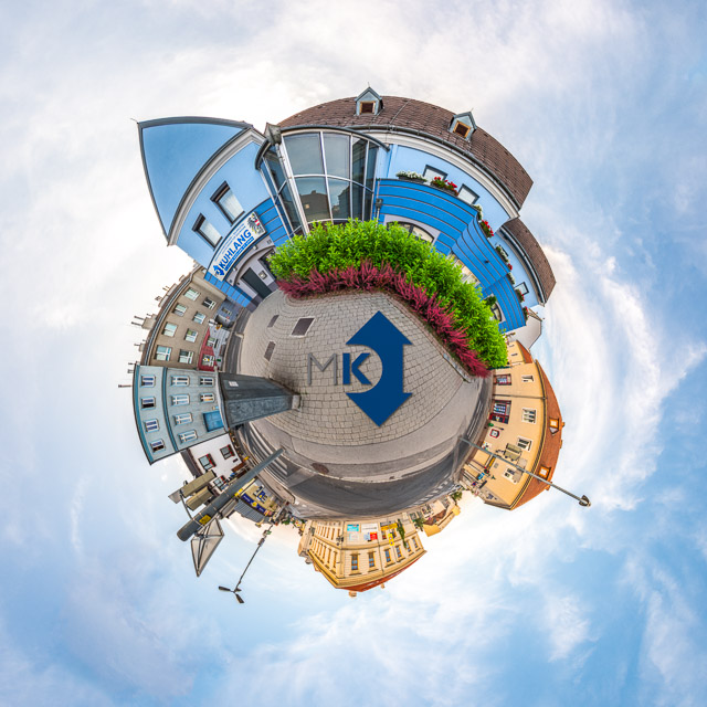 Kreative Little Planet Aufnahme eines Firmengebäudes